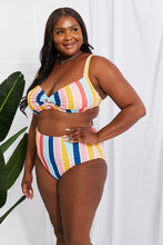 Load image into Gallery viewer, Marina West Swim Take A Dip Twist High-Rise Bikini in Stripe - Sizes S-2XL Ti Amo I love you
