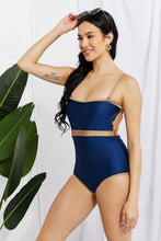 Load image into Gallery viewer, Marina West Swim Wave Break Contrast Trim One-Piece - Onle Sizes S-XL Left Ti Amo I love you
