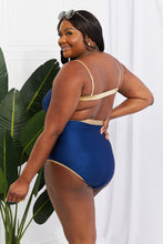 Load image into Gallery viewer, Marina West Swim Wave Break Contrast Trim One-Piece - Onle Sizes S-XL Left Ti Amo I love you
