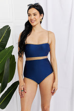 Load image into Gallery viewer, Marina West Swim Wave Break Contrast Trim One-Piece - Onle Sizes S-XL Left Ti Amo I love you
