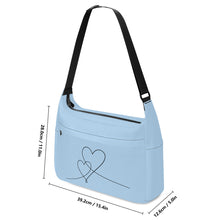 Load image into Gallery viewer, Ti Amo I love you - Exclusive Brand - Blizzard Blue - Jacket  Double Script Heart - Journey Computer Shoulder Bag
