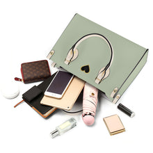 Load image into Gallery viewer, Ti Amo I love you - Exclusive Brand - Tender Green - Luxury Womens PU Tote Bag - Cream Straps
