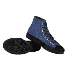 Load image into Gallery viewer, Ti Amo I love you - Exclusive Brand - Light Navy Blue Denim - High Top Canvas Shoes - Black  Soles
