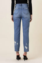 Load image into Gallery viewer, Medium Stone - High Waisted Straight Legged Jeans Ti Amo I love you
