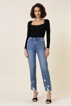 Load image into Gallery viewer, Medium Stone - High Waisted Straight Legged Jeans Ti Amo I love you
