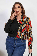 Load image into Gallery viewer, Melo Apparel Plus Size Contrast Color Notched Neck Shirt - Sizes 1XL-4XL Ti Amo I love you
