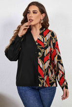 Load image into Gallery viewer, Melo Apparel Plus Size Contrast Color Notched Neck Shirt - Sizes 1XL-4XL Ti Amo I love you
