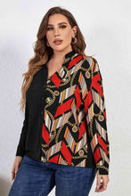 Load image into Gallery viewer, Melo Apparel Plus Size Contrast Color Notched Neck Shirt - Sizes 1XL-4XL Ti Amo I love you
