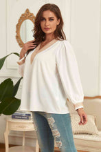 Load image into Gallery viewer, Melo Apparel Plus Size V-Neck Puff Sleeve Blouse Ti Amo I love you
