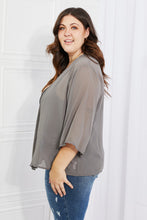 Load image into Gallery viewer, Melody Just Breathe Full Size Chiffon Kimono in Grey Ti Amo I love you
