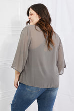 Load image into Gallery viewer, Melody Just Breathe Full Size Chiffon Kimono in Grey Ti Amo I love you
