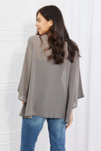 Load image into Gallery viewer, Melody Just Breathe Full Size Chiffon Kimono in Grey Ti Amo I love you
