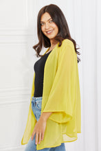 Load image into Gallery viewer, Melody Just Breathe Full Size Chiffon Kimono in Yellow Ti Amo I love you
