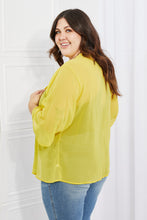 Load image into Gallery viewer, Melody Just Breathe Full Size Chiffon Kimono in Yellow Ti Amo I love you
