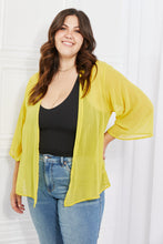 Load image into Gallery viewer, Melody Just Breathe Full Size Chiffon Kimono in Yellow Ti Amo I love you
