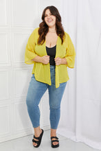 Load image into Gallery viewer, Melody Just Breathe Full Size Chiffon Kimono in Yellow Ti Amo I love you
