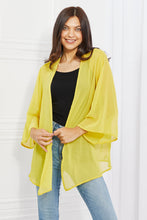 Load image into Gallery viewer, Melody Just Breathe Full Size Chiffon Kimono in Yellow Ti Amo I love you
