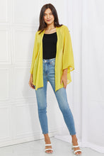 Load image into Gallery viewer, Melody Just Breathe Full Size Chiffon Kimono in Yellow Ti Amo I love you
