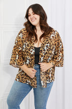 Load image into Gallery viewer, Melody Wild Muse Full Size Animal Print Kimono in Camel Ti Amo I love you
