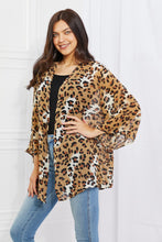 Load image into Gallery viewer, Melody Wild Muse Full Size Animal Print Kimono in Camel Ti Amo I love you
