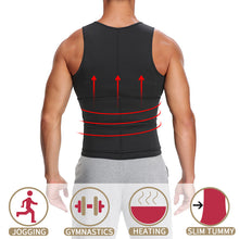 Load image into Gallery viewer, Men  - Fitness Shapewear Sauna Vest Waist Trainer - Double Belt Sweat Body Shaper Ti Amo I love you
