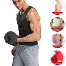 Load image into Gallery viewer, Men  - Fitness Shapewear Sauna Vest Waist Trainer - Double Belt Sweat Body Shaper Ti Amo I love you
