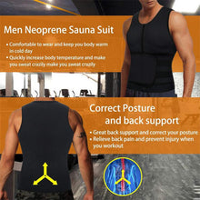 Load image into Gallery viewer, Men  - Fitness Shapewear Sauna Vest Waist Trainer - Double Belt Sweat Body Shaper Ti Amo I love you
