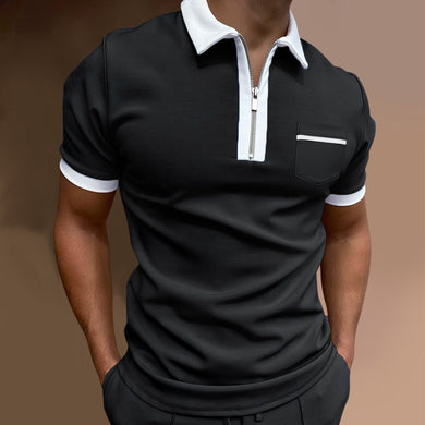 Men's Lapel Fashion Slim Pocket Men's T-Shirt POLO Shirt Ti Amo I love you