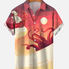 Load image into Gallery viewer, Men&#39;s Octopus Sea Pattern Short Sleeve Hawaiian Shirt Ti Amo I love you
