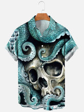 Load image into Gallery viewer, Men&#39;s Octopus Sea Pattern Short Sleeve Hawaiian Shirt Ti Amo I love you
