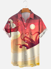 Load image into Gallery viewer, Men&#39;s Octopus Sea Pattern Short Sleeve Hawaiian Shirt Ti Amo I love you
