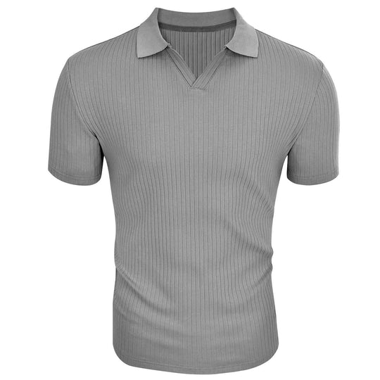 Men's V neck - Slim Fit -Knit - Short Sleeve - Polo Shirt - Sizes S-3XL Ti Amo I love you