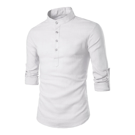 Mens - Casual  Long Sleeve Cotton Linen Shirt - Loose Men's Tops - Spring Autumn - Casual  Men's Shirts - Sizes  S-3XL Ti Amo I love you