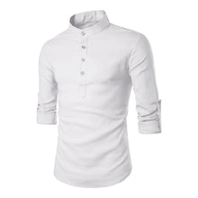 Load image into Gallery viewer, Mens - Casual  Long Sleeve Cotton Linen Shirt - Loose Men&#39;s Tops - Spring Autumn - Casual  Men&#39;s Shirts - Sizes  S-3XL Ti Amo I love you
