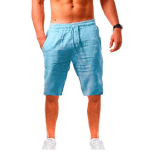 Load image into Gallery viewer, Mens - Cotton Linen Shorts - Summer Breathable Solid Color Linen Shorts- Fitness - Beachwear - Streetwear S-3XL Ti Amo I love you
