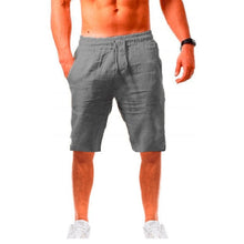 Load image into Gallery viewer, Mens - Cotton Linen Shorts - Summer Breathable Solid Color Linen Shorts- Fitness - Beachwear - Streetwear S-3XL Ti Amo I love you
