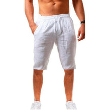 Load image into Gallery viewer, Mens - Cotton Linen Shorts - Summer Breathable Solid Color Linen Shorts- Fitness - Beachwear - Streetwear S-3XL Ti Amo I love you
