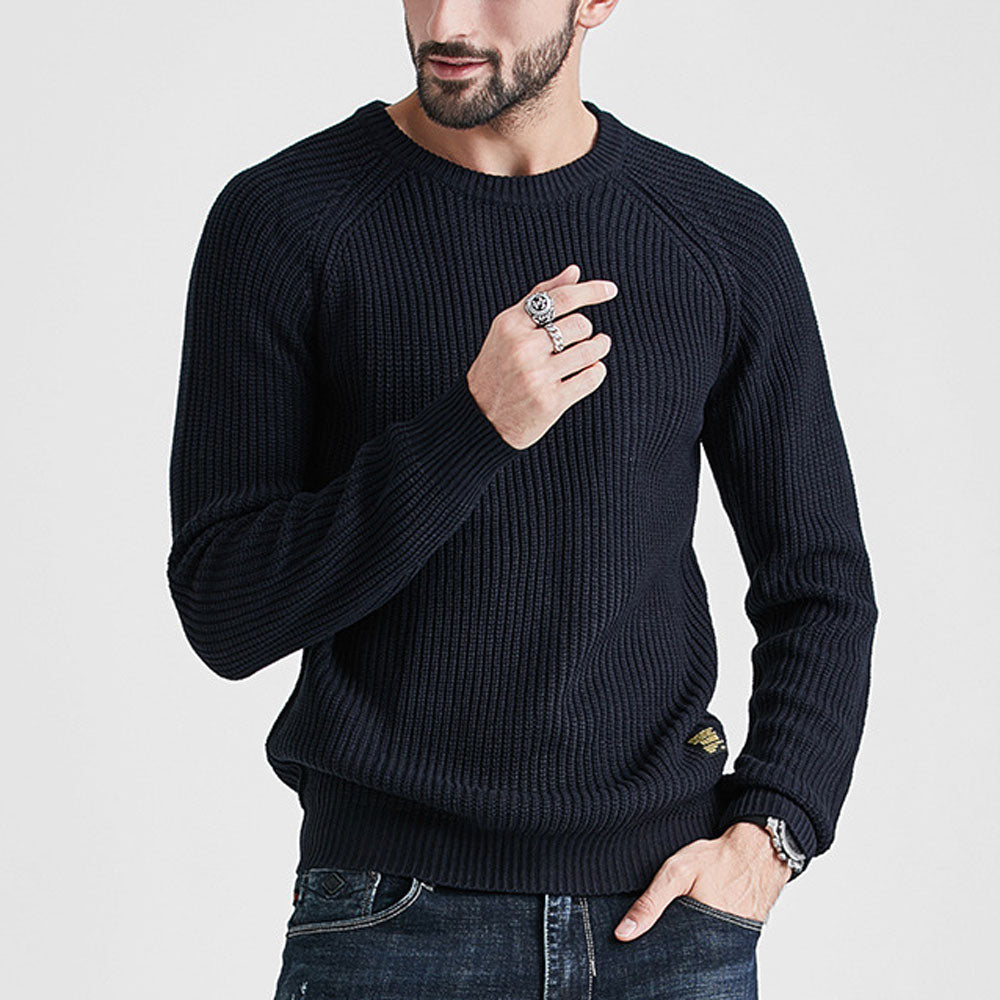 Mens Fashion Round Neck Knit Long Sleeve Pullover Sweater Ti Amo I love you