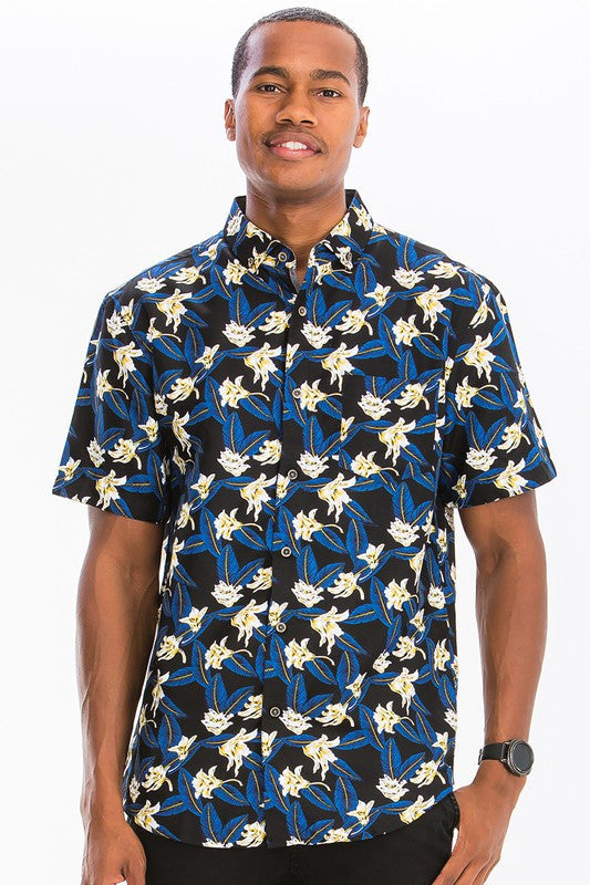 Mens Hawaiian Button Down Shirt - Sizes S-2XL Ti Amo I love you