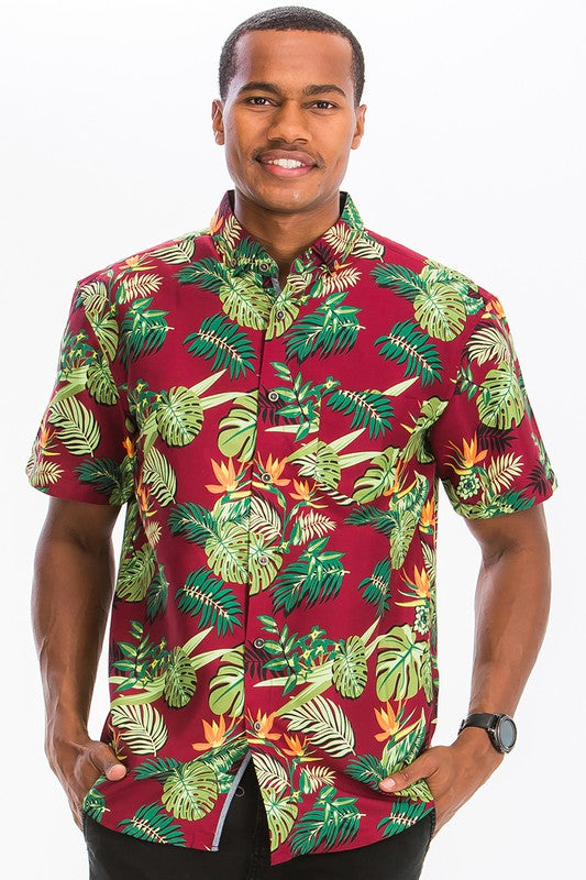 Mens Hawaiian Button Down Shirt - Sizes S-3XL Ti Amo I love you