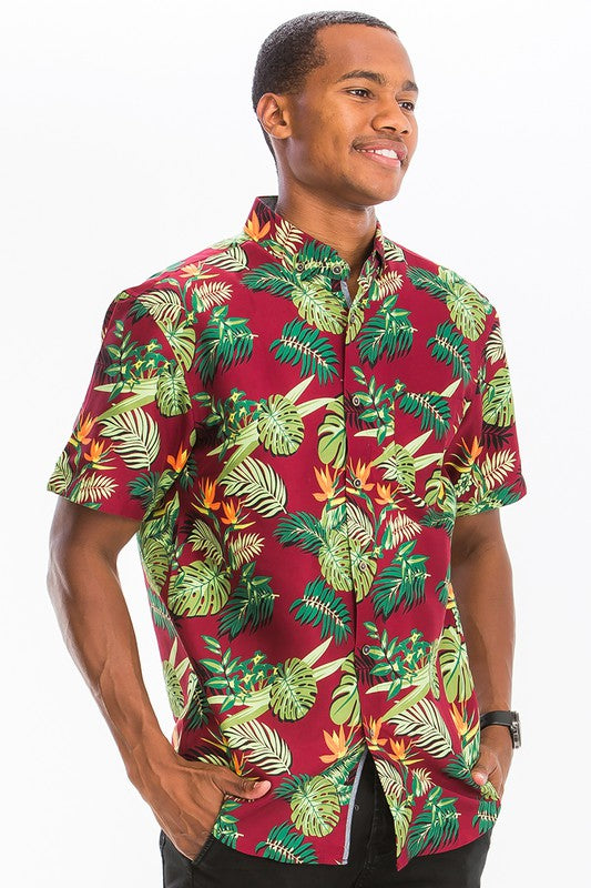 Mens Hawaiian Button Down Shirt - Sizes S-3XL Ti Amo I love you