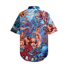 Load image into Gallery viewer, Mens - Hawaiian Shirts Octopus Colorful - Summer Beach Shorts Sleeve Button Up Shirt - XXS-6XL Ti Amo I love you
