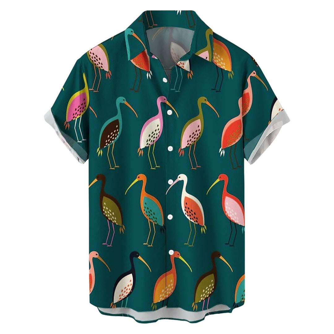 Mens Hawaiian Short Sleeve Shirts Summer Shirts - Casual Rocket Shirts - Single-breasted Lapel Shirt - Sizes M-3XL Ti Amo I love you