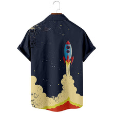 Load image into Gallery viewer, Mens Hawaiian Short Sleeve Shirts Summer Shirts - Casual Rocket Shirts - Single-breasted Lapel Shirt - Sizes M-3XL Ti Amo I love you
