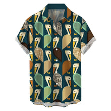 Load image into Gallery viewer, Mens Hawaiian Short Sleeve Shirts Summer Shirts - Casual Rocket Shirts - Single-breasted Lapel Shirt - Sizes M-3XL Ti Amo I love you
