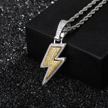 Load image into Gallery viewer, Mens Jewelry Fashion Retro Full Zircon Lightning Necklace - Hip Hop Accessories Pendant Necklace Jewelry Ti Amo I love you
