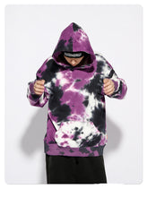 Load image into Gallery viewer, Mens - Loose Tie Dye Loose Terry Cotton Hooded Sweatshirt Ti Amo I love you
