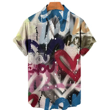 Load image into Gallery viewer, Mens / Mens Big &amp; Tall - Graffiti Oil Painting Shirt - Fashion Streetwear Hawaiian Shirt Ti Amo I love you
