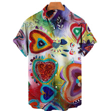 Load image into Gallery viewer, Mens / Mens Big &amp; Tall - Graffiti Oil Painting Shirt - Fashion Streetwear Hawaiian Shirt Ti Amo I love you
