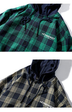 Load image into Gallery viewer, Mens Plaid Long Sleeved Loose Hoodie Sweatshirt Ti Amo I love you
